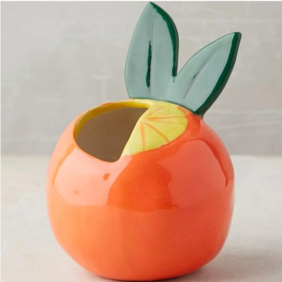 Anthropologie Danielle Kroll Favorite Fruit Pot Orange Dish